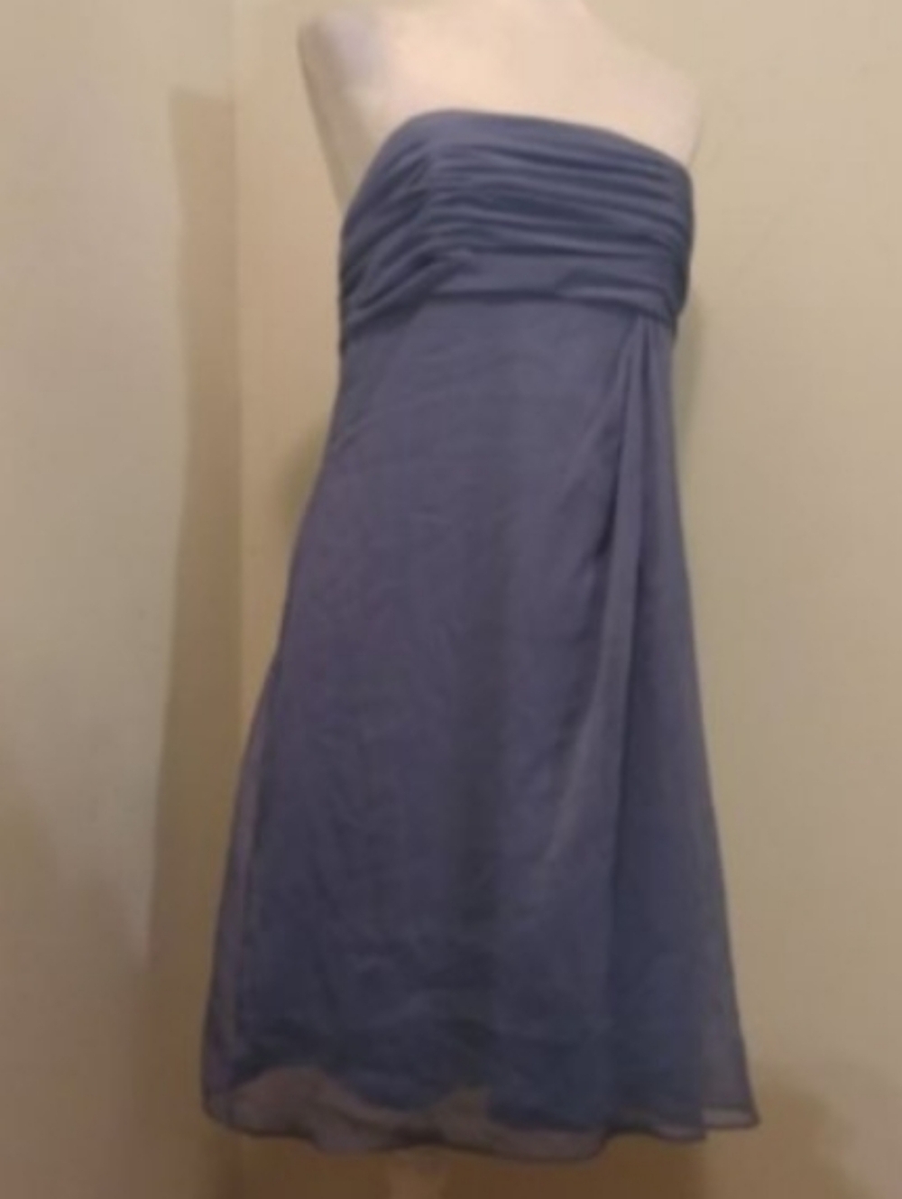 Lela Rose Womens Bridesmaid Strapless Blue Dress Sz 14